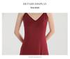 2025 Summer Wine Red Glitter Jumpsuit and Long Dress Jazz Dance Costume