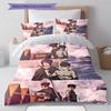 Attack On Titan Pattern Bedding,Quilt Set Quilt Cover Pillowcase Home Birthday Gift (1 * Duvet Cover + 2 * Pillowcase, Without Core)
