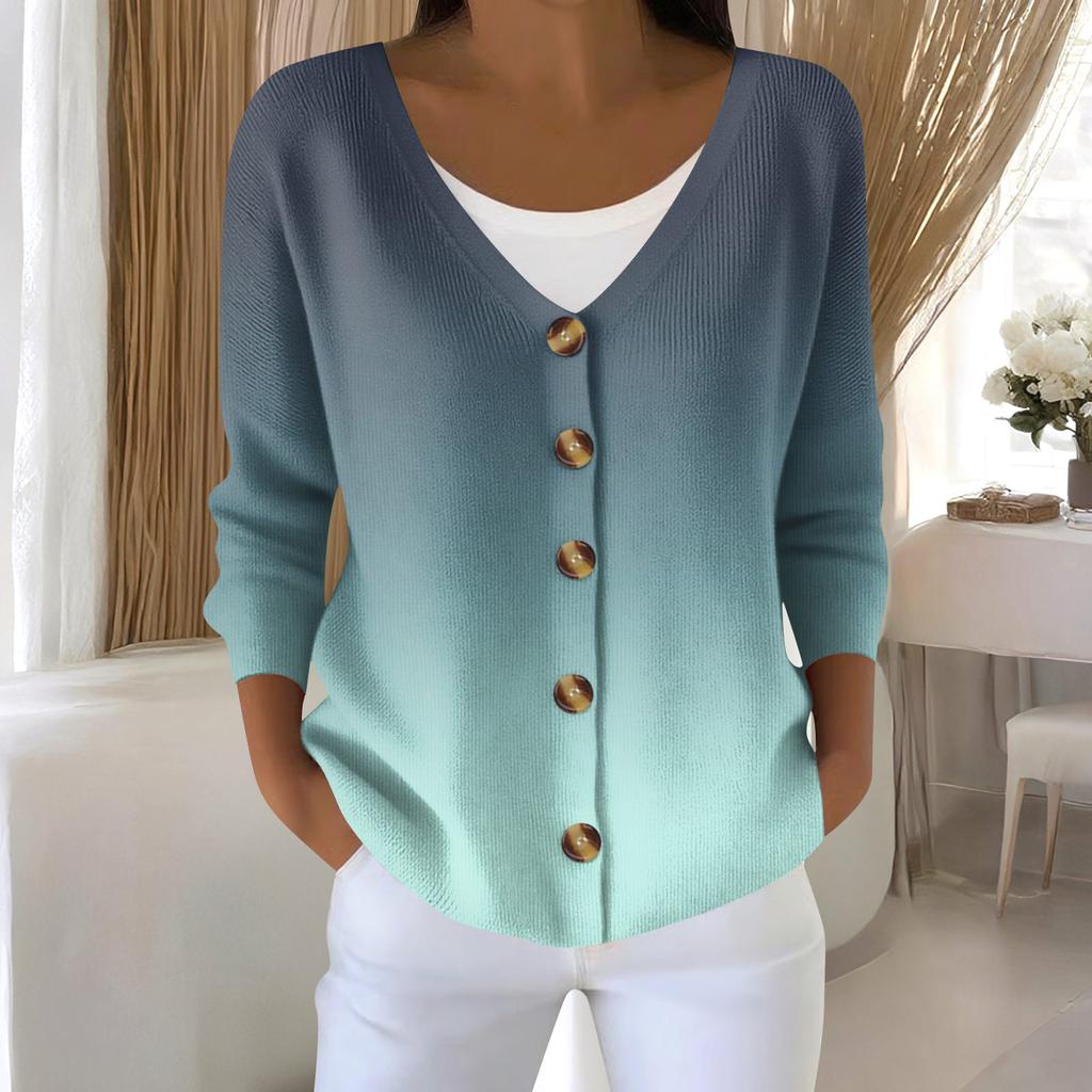 Women's Fashion Long Sleeve Christmas Snowman Snowflake Print Jacket Cardigan