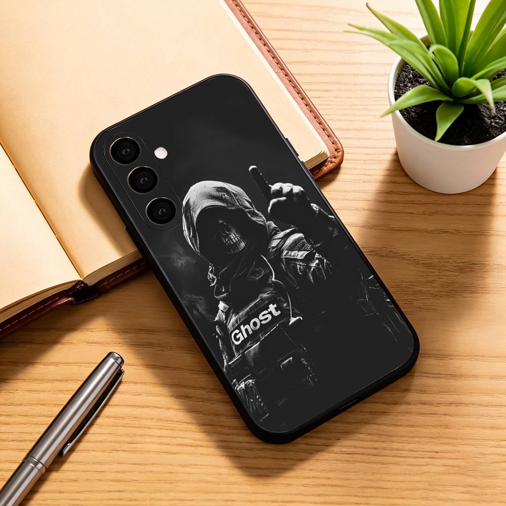 COD C-call Of D-duty G-Ghost Phone Case Black Silicone Soft For Samsung Galaxy A73,A72,A71,A70,A53,A52,A51