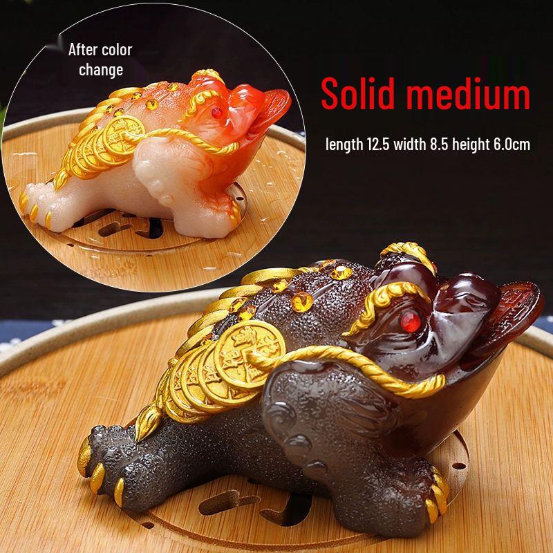 Adornos de resina para mascotas con forma de té que cambian de color