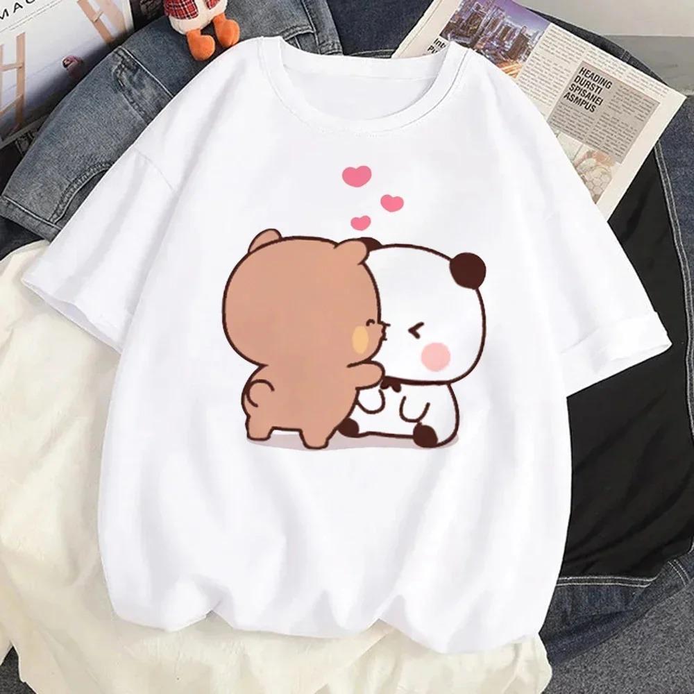 Cute Bear LOVE T Shirt Women Bubu Dudu Couple Tops Tee Summer Short Sleeve Tshirts FeUnisex Korean Casual Girl Tshirt Camisetas