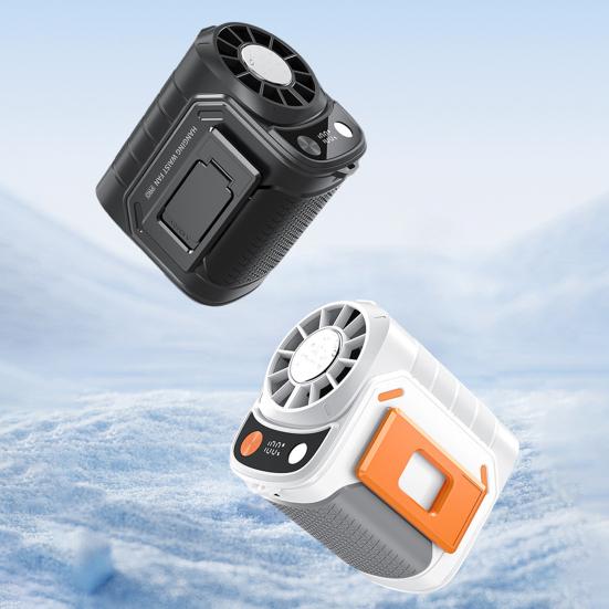 Ice Cooling Waist Clip Fan Portable High-Speed Mini Fan for Outdoor Travel Hands-Free Rechargeable Clip-on Fan for Camping Hiking Hot Weather