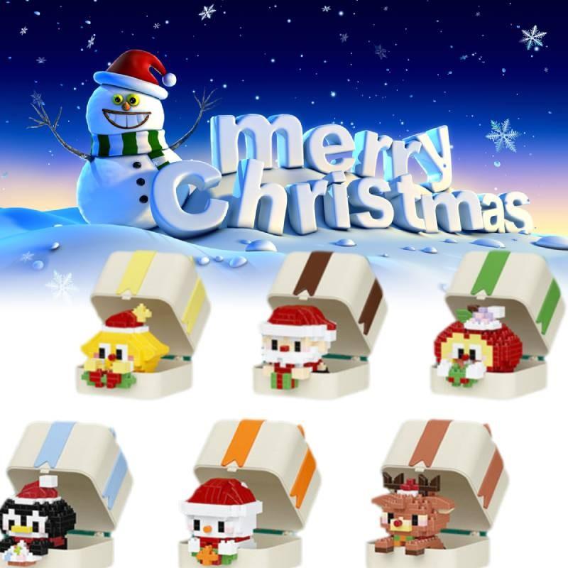 Christmas Building Merry Blocks Assembly Toy Santa Claus Cartoon Gifts Xmas