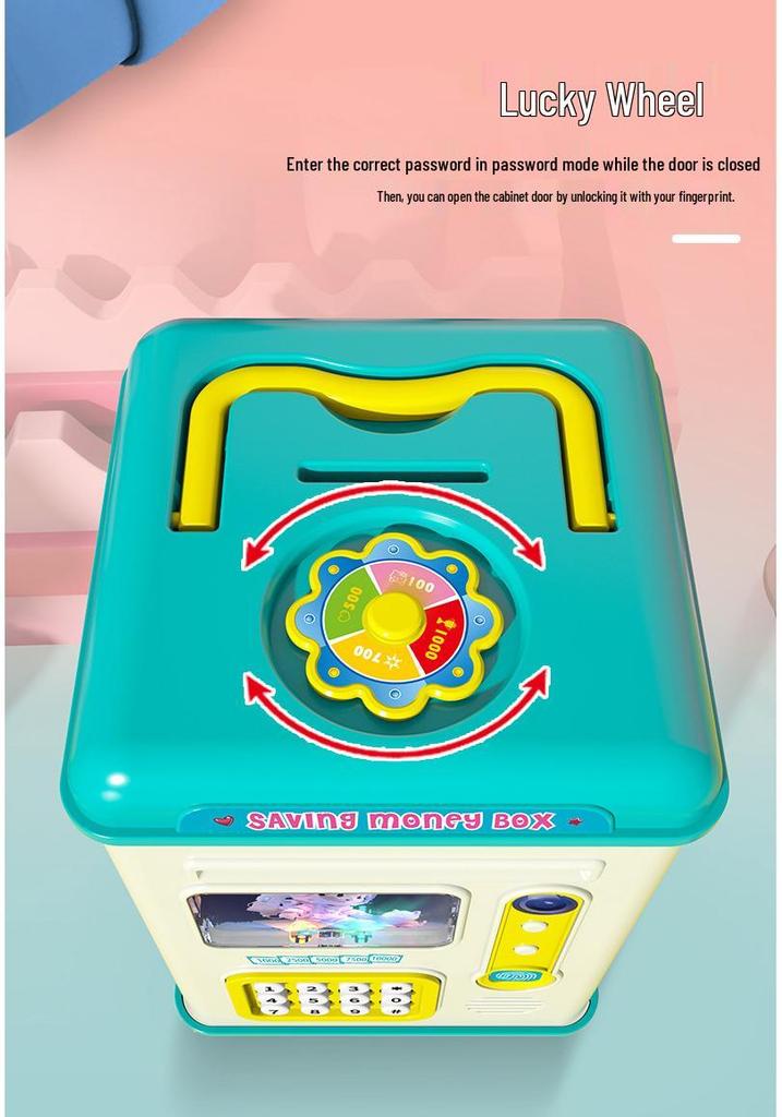 Large Capacity Cartoon Piggy Bank with Auto Deposit/Withdrawal & Password Lock – Safe Gift for Kids