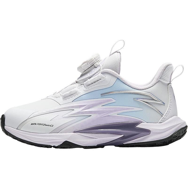 Anta Kids Flying Knight Synthetic Leather Fashion Fitness Test Non-Slip Wear-Resistant Low-Top Running Shoes Kids Sneaker 322449963N-2