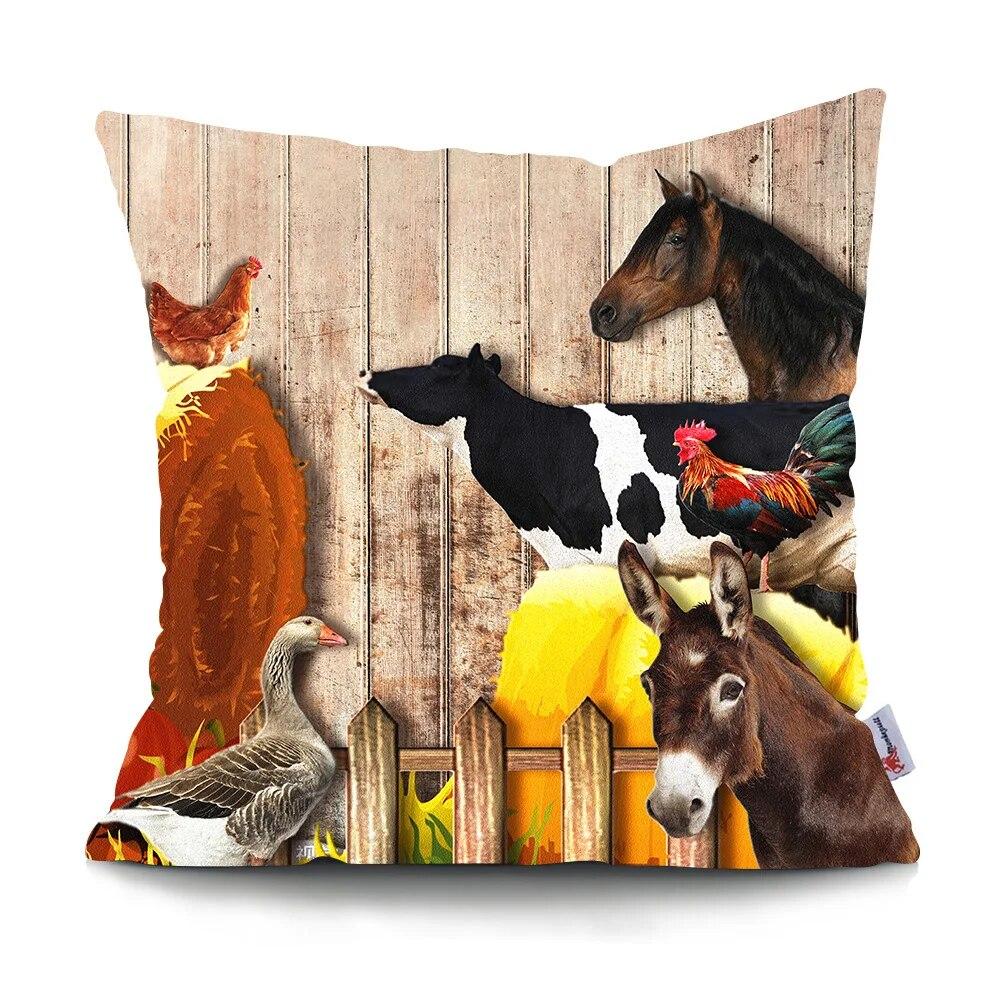 Bedroom Living Room Cartoon Animal Print Cushion Cover Cat Dog Cushion Cover Car Sofa Home Decor Pillowcase