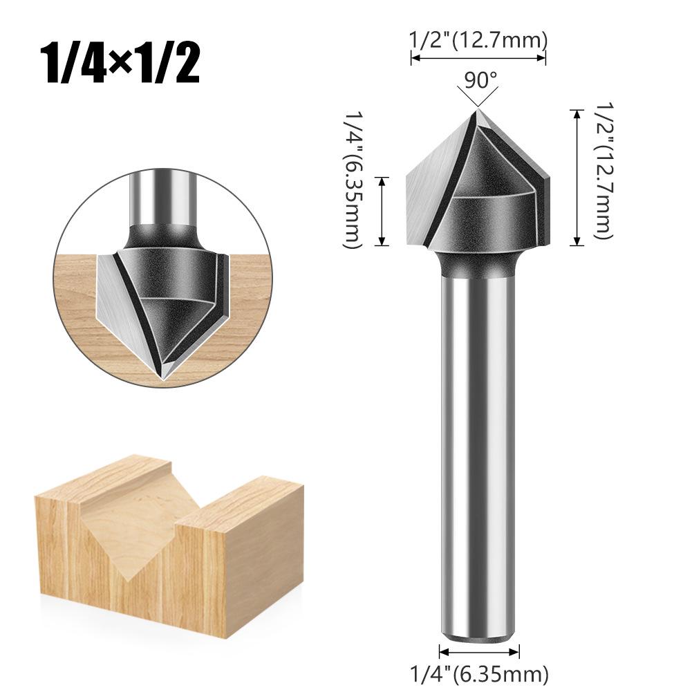90° V-Shaped Router Bit: Woodworking Edge Trimmer for Aluminum-Plastic Panels