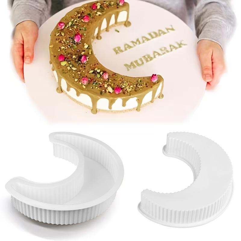 3D Moon Shape Silicone Cake Mold Ramadan Muslim Party Dessert Mousse Bread Mould Eid Mubarak Decoration Islamic DIY Baking Tools