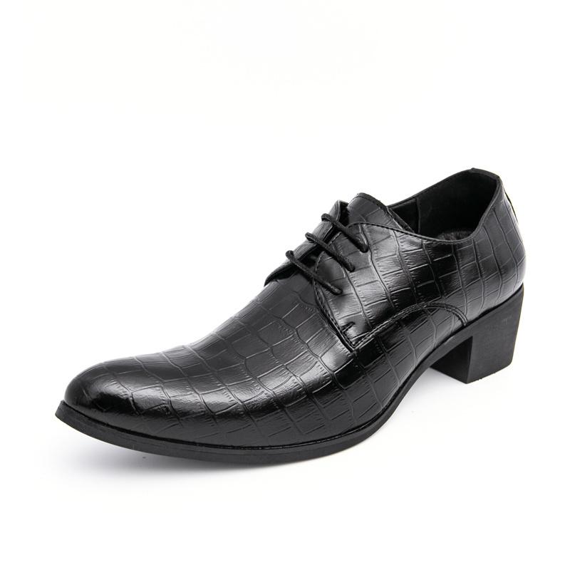 New Luxury Red Men High Heel Leather Shoes Oxford Designer Pointed-toe Dress Shoes Men Groom Suit Wedding Shoes Man Big Size 46
