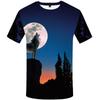 Men's Wolf Mountain 3d Print Summer Casual T-shirt With Stunning Graphic Design