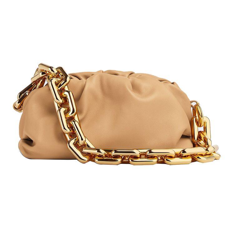 Bottega Veneta Teen Chain Pouch Shoulder Bag Almond/Gold Women Shoulder_bags 690831-V1BW0-2700