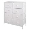 Versatile 8-drawer Chest of Drawers - AKTIVE - 80x30x81 Cm - White - Lightweight Fabric Drawers - Steel Structure