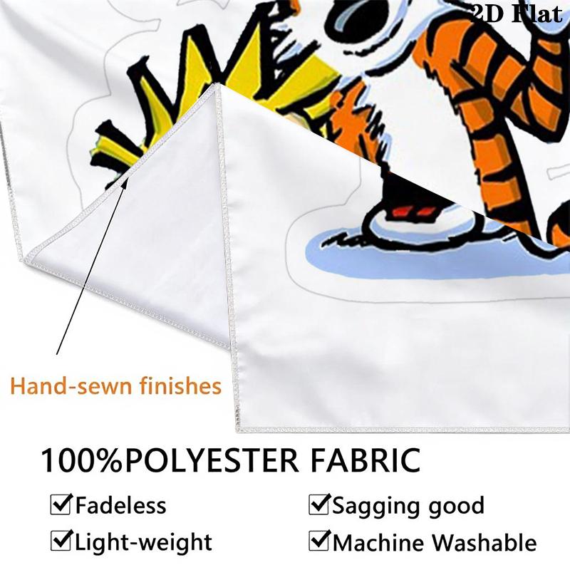Calvin and Hobbes Wall Tapestry Aesthetic Wall Hanging Printed Fabric Blanket Decorative Tapestries for Bedroom Living Room Home Decor