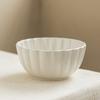 Solid Color Petal Bowl Simple Salad Bowl Ceramic Bowl Embossed Surface Bowl Household Vegetable Bowl Fruit Bowl Tableware Bowl