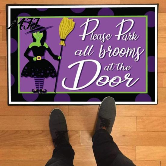 Indoor Balcony Entrance Mat 3D Halloween Rug, Spooky Welcome Absorbent Doormat, Festive Doorway Rug Non-Slip Diatomaceous Earth for Home Bathroom