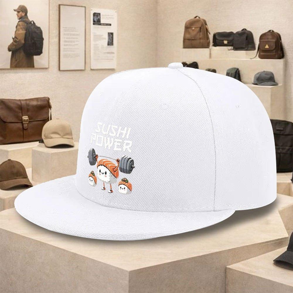 

Sushi Power Weightlifting Graphic Baseball Cap Polyester Unisex Snapback Street Style Hat One Size