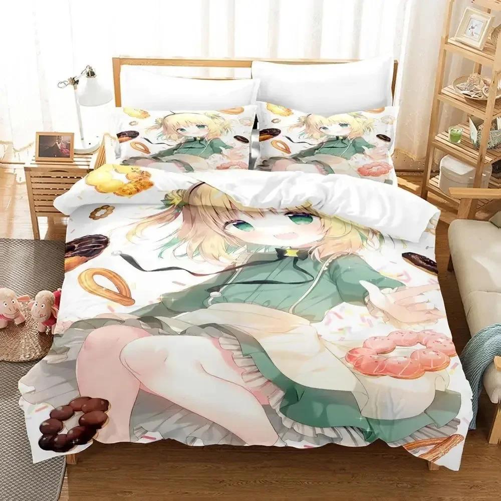 3d Anime Kawai Young Girls Amano Pikame Beding Set Printed With Pilowcase Bed Soft Duvet Cover Soft Single Double Quen Super King-Sized Dimensionsd