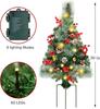 2 Pack 30' Pre-Lit Christmas Trees, LED Lights, Red Berries, Pine Cones, Battery Operated Yard Decor