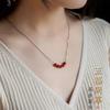 Women's Cinnabar Necklace S9Sterling Silver Collarbone Chain Simple and Stylish Pendant, Niche Jewelry Necklace