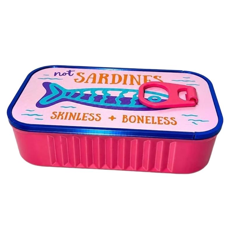 Estuche de Joyería de Viaje Estilo Lata de Sardinas Novedosa con Almacenamiento Compacto para Anillos, Pendientes de Botón, Pulseras y Collares
