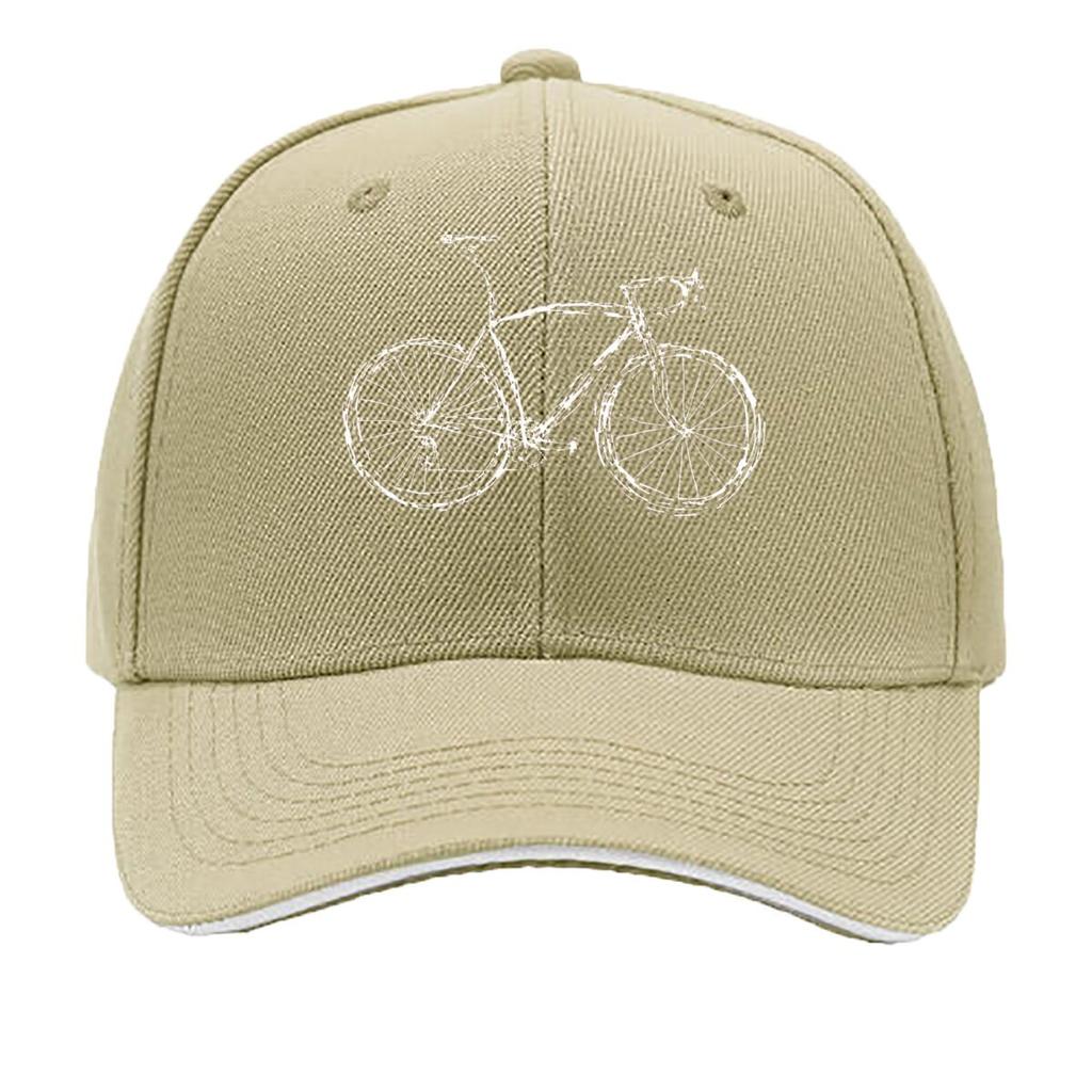 Vintage Mountain Bike Cyclist Outline Graphic Sandwich Baseball Cap Sun Cap Outdoor Workouts Hat