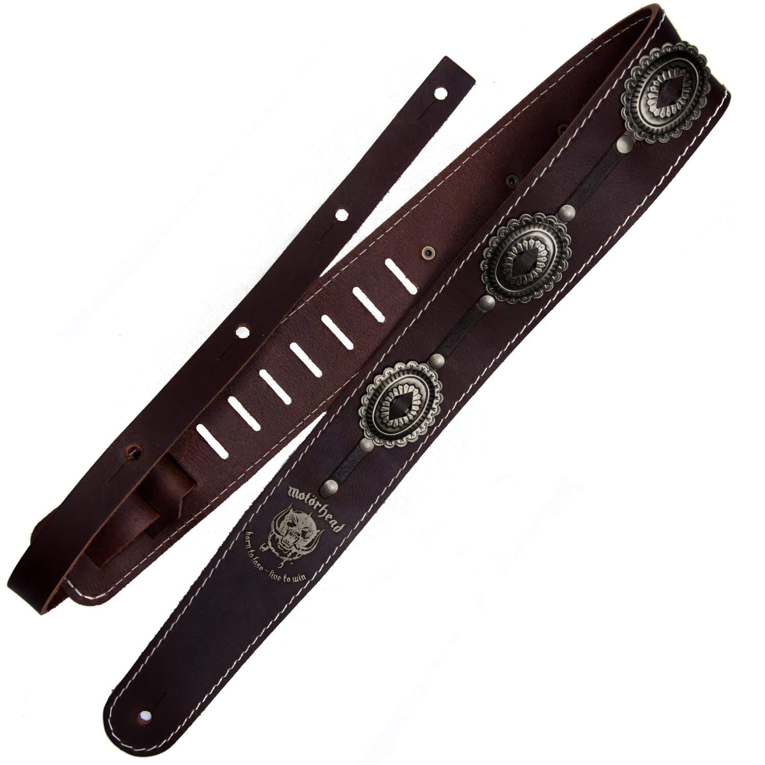 

Richter Straps Motorhead Silver Guitar Strap #1567 Brown/Old