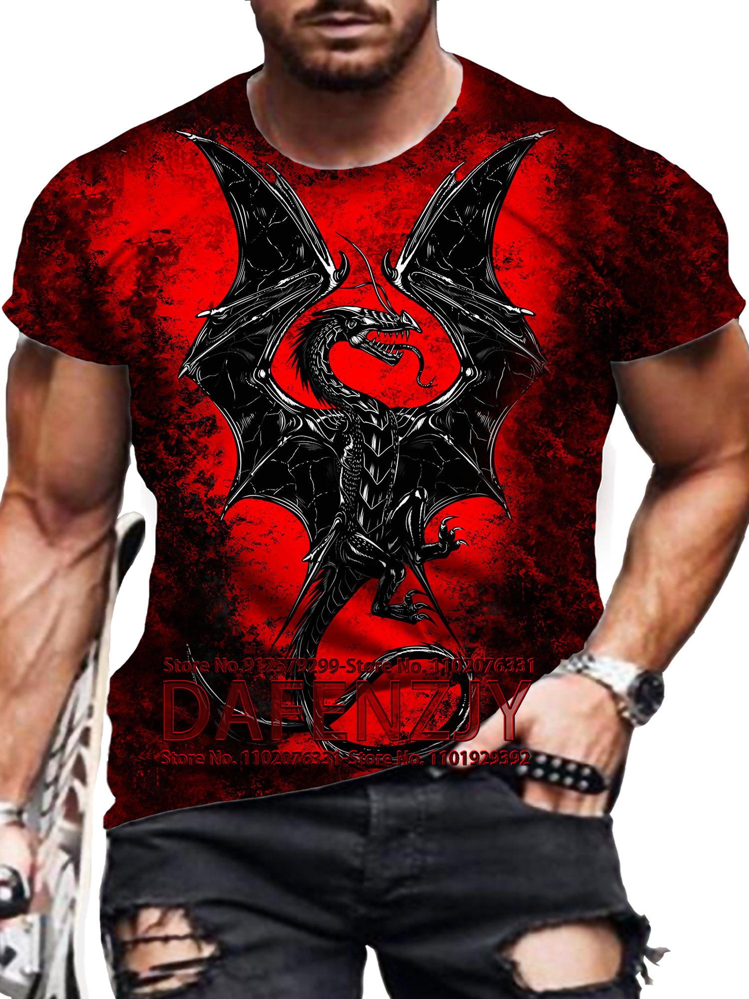 

Мужская футболка с 3D-принтом «Дракон», футболка для мужчин, летние свободные повседневные футболки, быстросохнущая дышащая мужская одежда, новинка 2024 года S синий