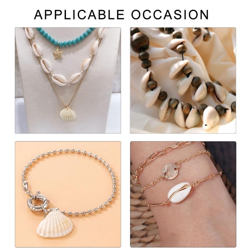 Pack of 100 Natural Seashells Charm Sea Shell Accessories for Handmade Bracelets and Necklaces Jewelry Components
