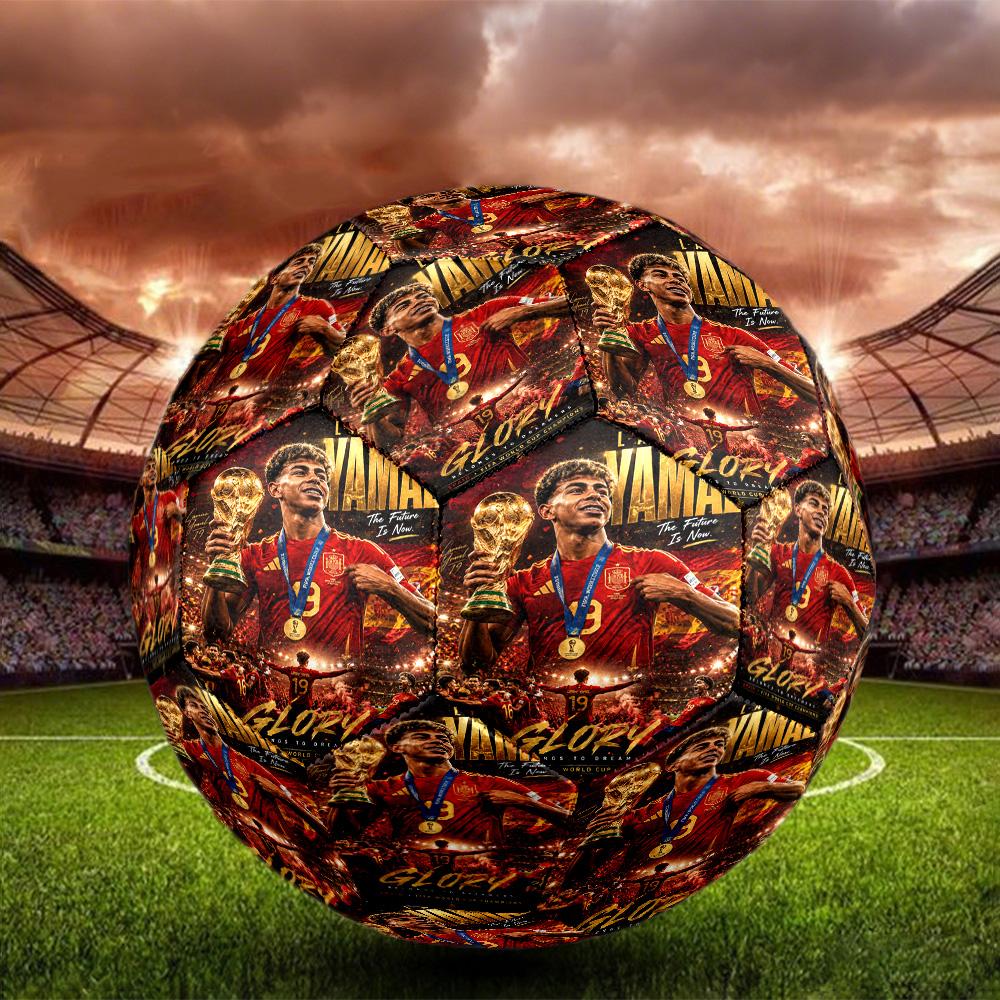 Lamine Yamal 19 Catalan Comet Soccer Legend Size 5 Football Machine-Stitched Indoor/Outdoor Training and Matches for Football Accessories