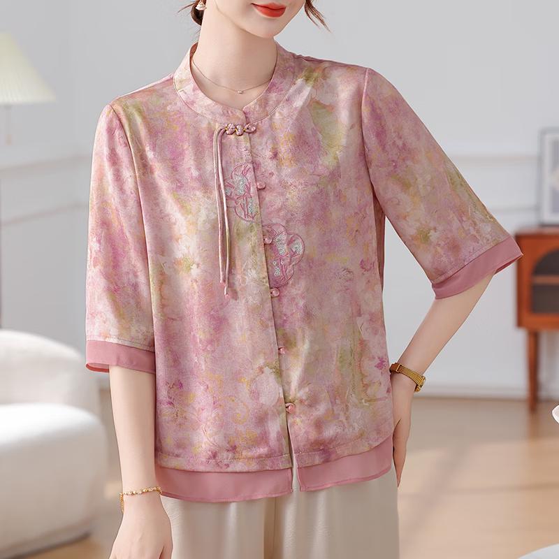 Datang Furen New Chinese Style Summer Blouse for Middle-Aged Women