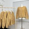 Preppy Floral Yellow Mixed-Color Knit Cardigan Coat for Women - 2025 Spring/Autumn Collection