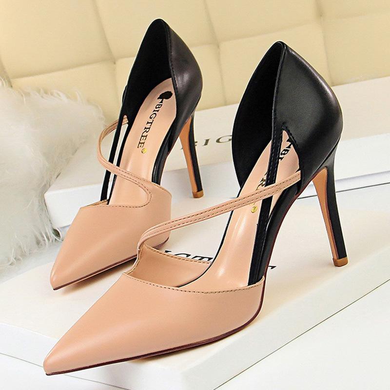 

Shoes High Heels Woman Pumps Stiletto Women Shoes Women Basic Pump Fashion Women Sandals Female Shoes stilettos 9.5 cm 34 абрикосовый