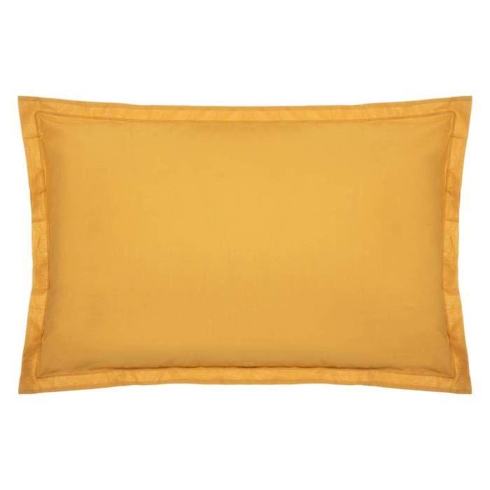 Taie d'oreiller "Carina" coton jaune moutarde 50x70cm - Atmosphera createur d'interieur