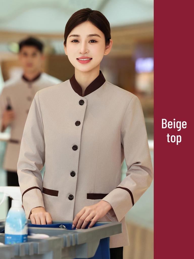 Women's Long Sleeve Hotel Cleaner Uniform Set for Autumn/Winter