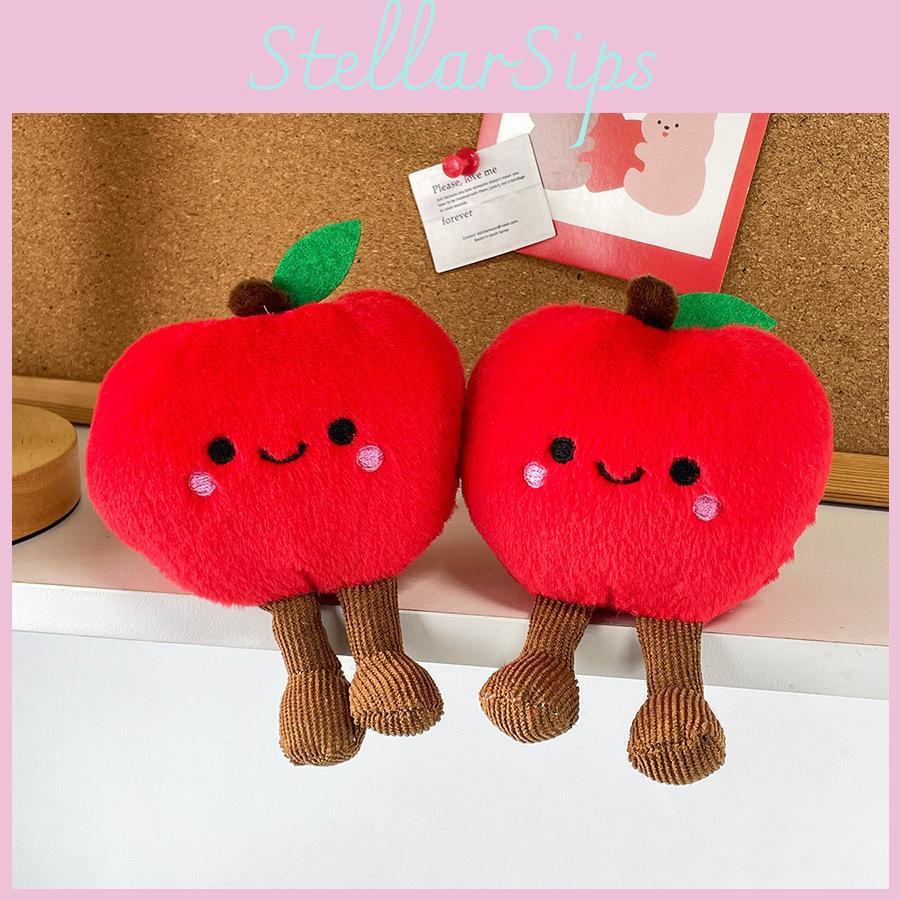 Charming Plush Red Ornament Fun Fruit Doll Bag Accessory For Holiday Gifts