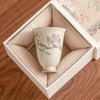 Handbemalte Magnolien-Stielgläser Teetasse Meistertasse Weißes Porzellan Teetasse Teeschale Chinesisches Kung Fu Gongfu Tee Trinkgeschirr Teegeschirr