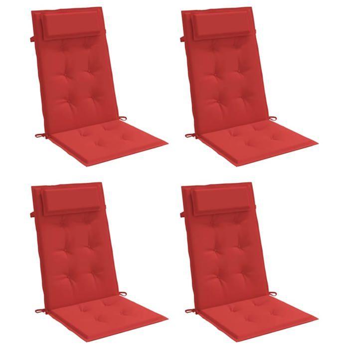 VidaXL High Back Chair Cushions Set of 4 Red Oxford Fabric, Cushion, Chair Cushion, Seat Cushion 361893