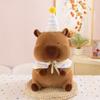 Birthday Hat Capybara Plush Toy Cartoon Capibara Fluffty Doll Capybara Plush Doll  Christmas Toy
