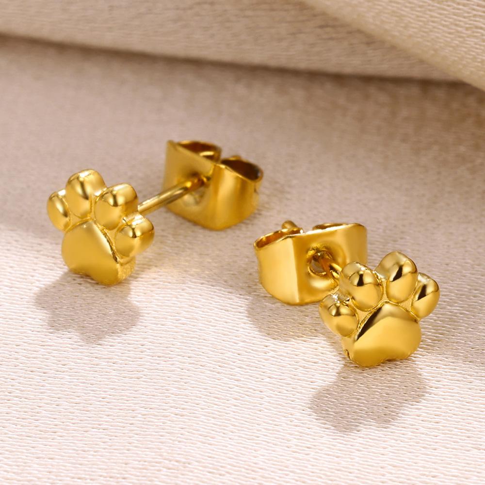 Vintage Heart Stainless Steel Earrings for Women Retro Gold Plated Waterproof Stud Earring Cute Piercing Ear Jewelry Gifts Bff