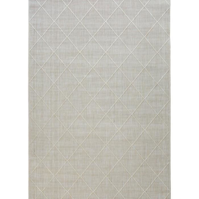Tapis moderne à motif losange beige 80x250