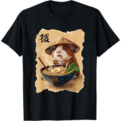 Guinea Pig Men Woman Kawaii Eating Ramen Japanese Guinea Pig T-Shirt