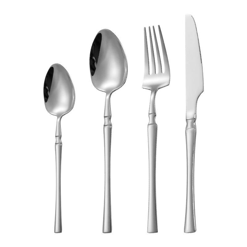 

Набор столовых приборов из 24 предметов из нержавеющей стали, набор столовых приборов, ножей, вилок, чайных ложек, набор столовых приборов для кухни на 6 персон серебряный