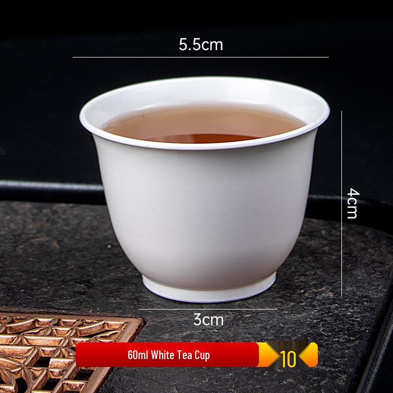 Thickened Gongfu Tea Cup Set - 50ml/60ml, Food-Grade, Disposable, Durable for Travel and Tea Tasting