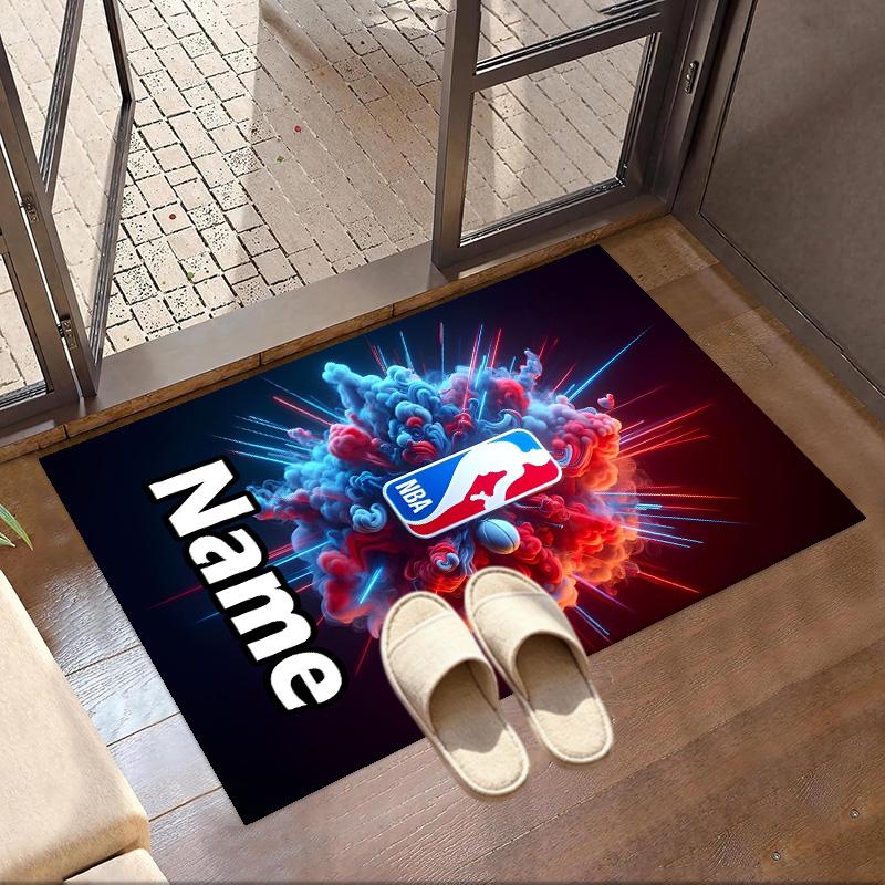 Custom Name Personalized NBA Print Carpet, Versatile Home Decor Rug, for Playroom, Apartment, Balcony, Entryway, Hallway Gift
