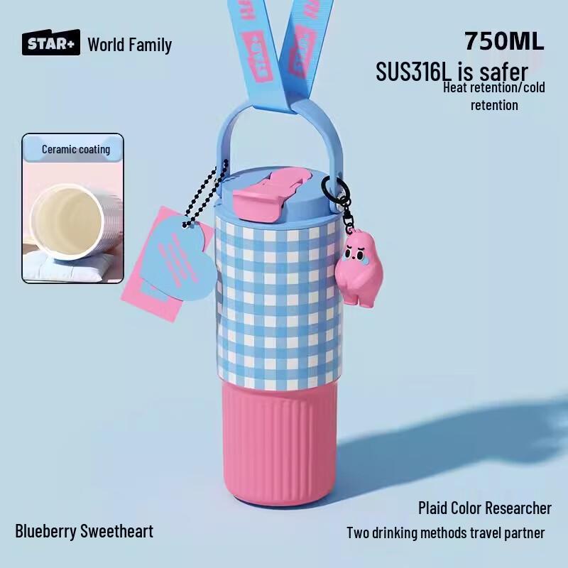 Shidajia Monet Garden Portable Insulated Dual-Drink Straw Cup