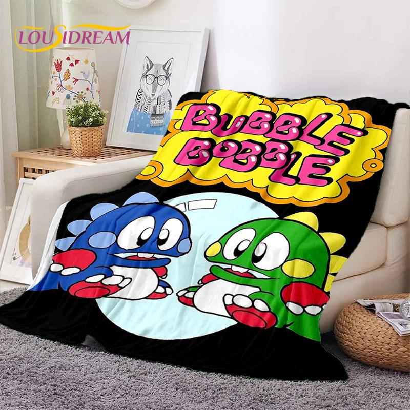 Cartoon Bubble Bobble Puzzle Bobble Retro Game Soft Blankets,Throw Blanket Comfortable Blanket for Picnic Beds Home Bedroom Kids