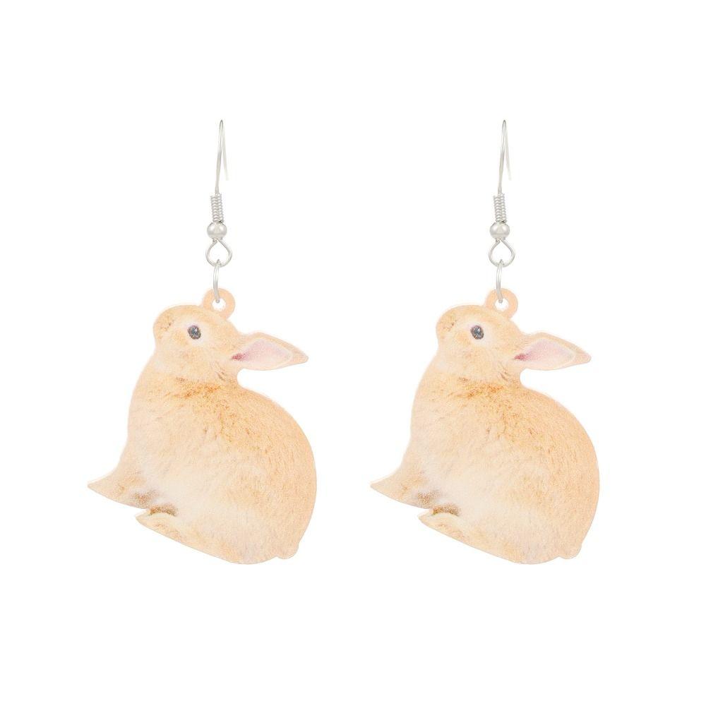 Hasen-Osterohrringe, bemalte Eierschale, dekorierter Blumenkorb, ästhetischer Schmuck, Acryl, Vintage, trendig, kreativ, süße Mode