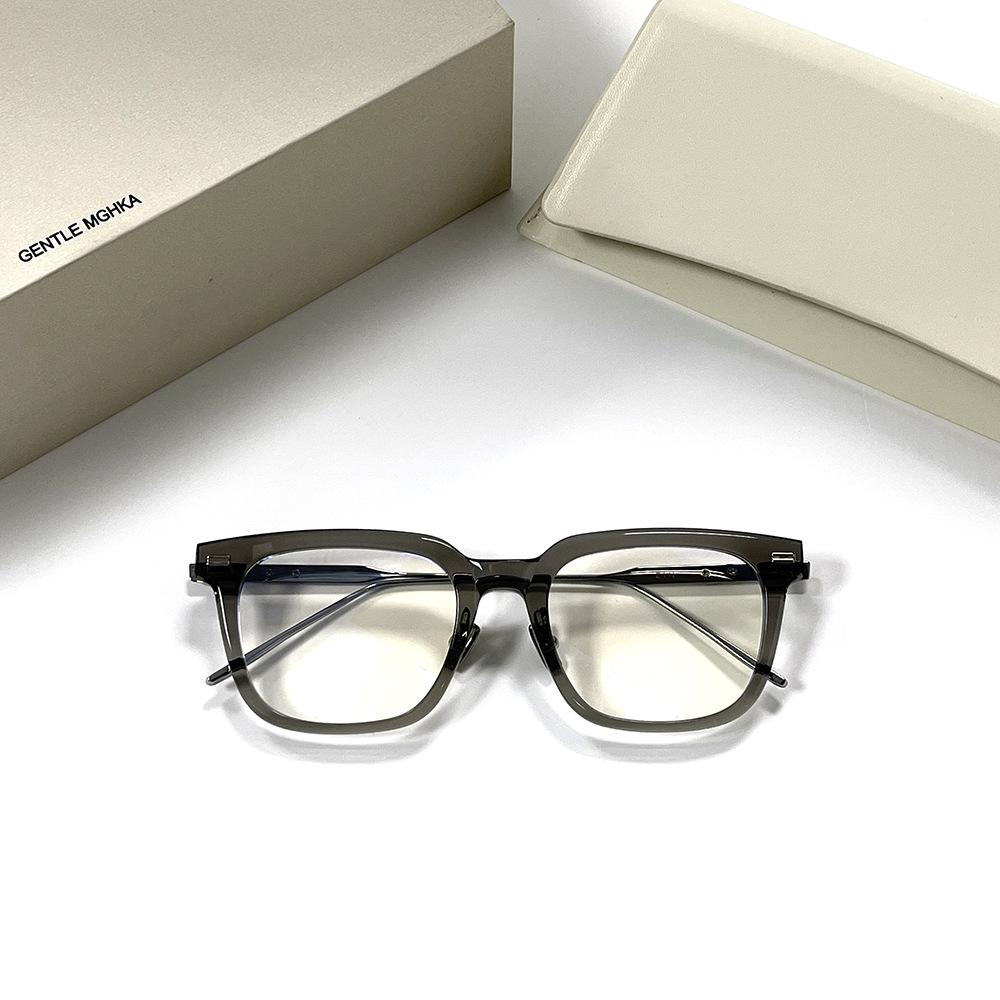 

2024 Корейские Квадратные Оправы для Очков из Чистого Титана для Мужчин и Женщин - Ацетатные, Подходят для Миопии. серый