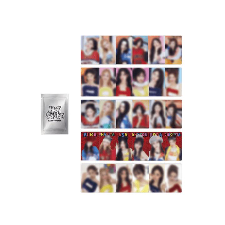 [HOTSAUCE] BABYMONSTER Offisielt samlekort – Tilfeldig K-pop idolkort med bonusgave